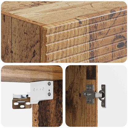 Wall-Mounted Cabinet Old Wood 33 x 34.5 x 90 cm Engineered Wood