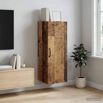 Wall-Mounted Cabinet Old Wood 33 x 34.5 x 90 cm Engineered Wood