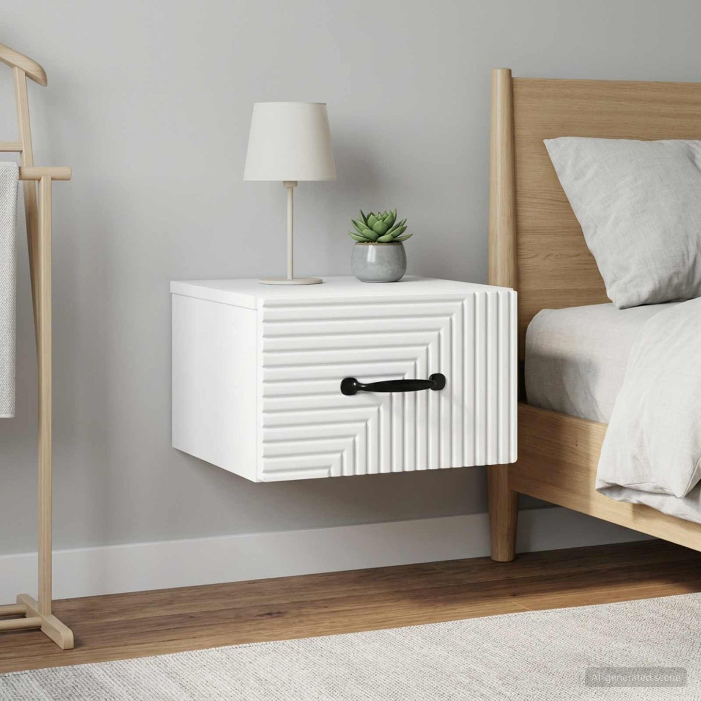 Wall-Mounted Bedside Cabinet 2 pcs White 34.5 x 33 x 20 cm