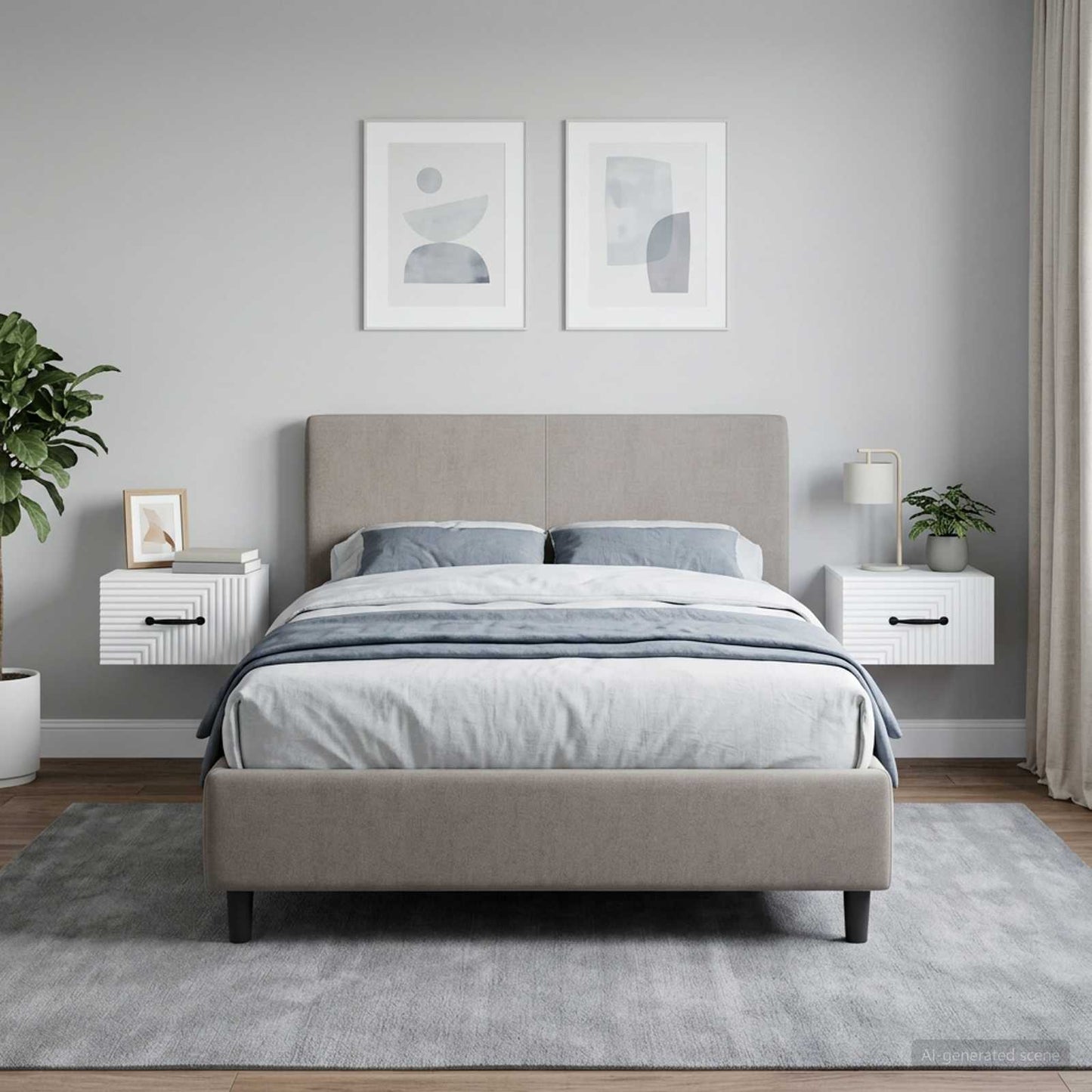 Wall-Mounted Bedside Cabinet 2 pcs White 34.5 x 33 x 20 cm