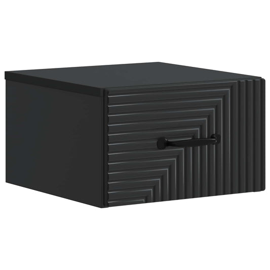 Wall-Mounted Bedside Cabinet Black 34.5 x 33 x 20 cm