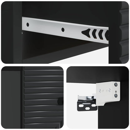 Wall-Mounted Bedside Cabinet 2 pcs Black 34.5 x 33 x 20 cm