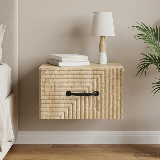 Wall-Mounted Bedside Cabinet Sonoma Oak 34.5 x 33 x 20 cm