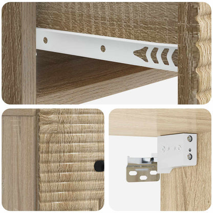 Wall-Mounted Bedside Cabinet 2 pcs Sonoma Oak 34.5 x 33 x 20 cm
