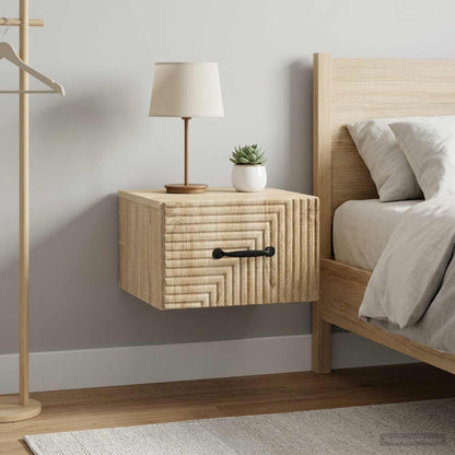 Wall-Mounted Bedside Cabinet 2 pcs Sonoma Oak 34.5 x 33 x 20 cm
