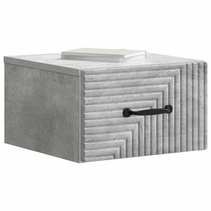 Wall-Mounted Bedside Cabinet Concrete Grey 34.5 x 33 x 20 cm