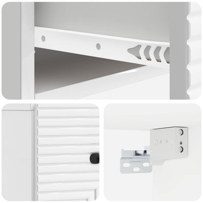Wall-Mounted Bedside Cabinet High Gloss White 34.5 x 33 x 20 cm