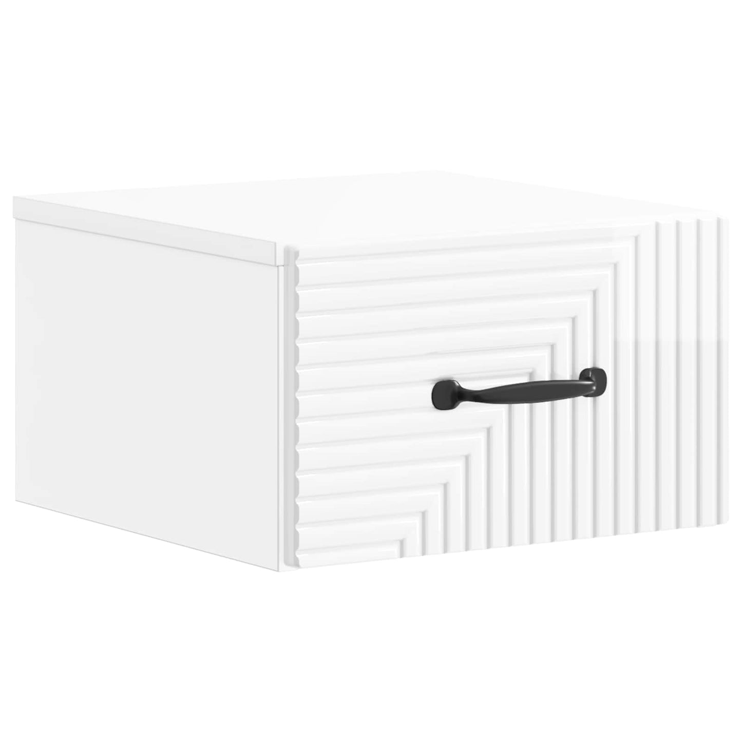 Wall-Mounted Bedside Cabinet High Gloss White 34.5 x 33 x 20 cm