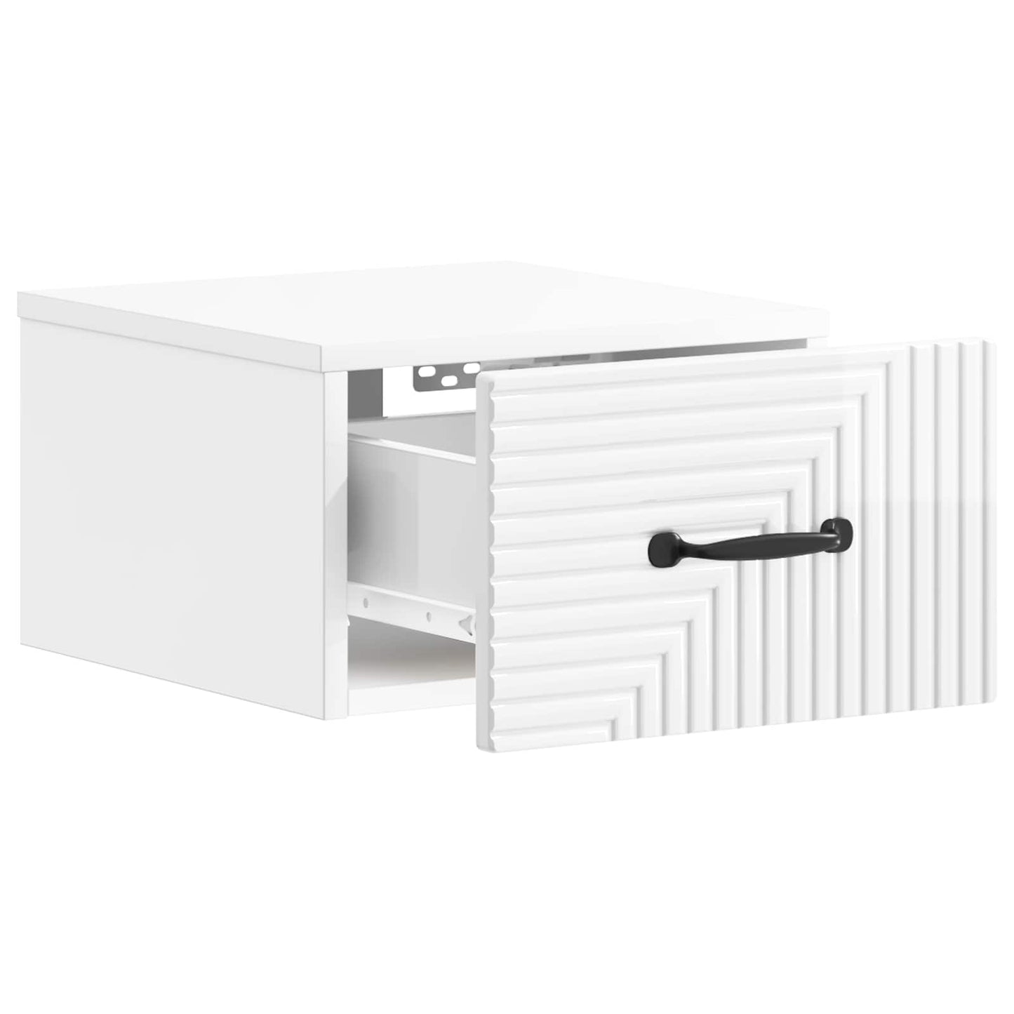 Wall-Mounted Bedside Cabinet High Gloss White 34.5 x 33 x 20 cm