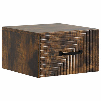 Wall-Mounted Bedside Cabinet 2 pcs Smoked Oak 34.5 x 33 x 20 cm
