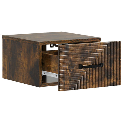 Wall-Mounted Bedside Cabinet 2 pcs Smoked Oak 34.5 x 33 x 20 cm