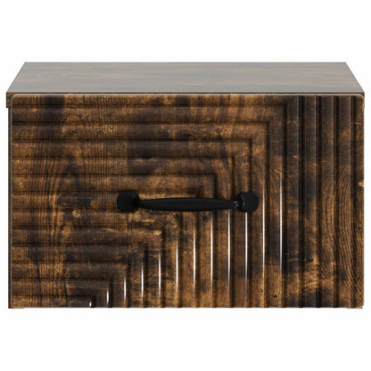 Wall-Mounted Bedside Cabinet 2 pcs Smoked Oak 34.5 x 33 x 20 cm