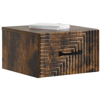 Wall-Mounted Bedside Cabinet 2 pcs Smoked Oak 34.5 x 33 x 20 cm