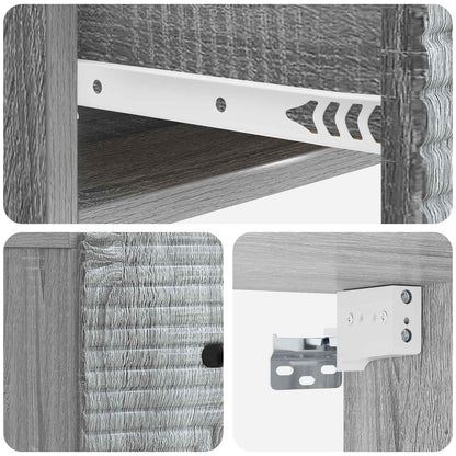 Wall-Mounted Bedside Cabinet Grey Sonoma 34.5 x 33 x 20 cm