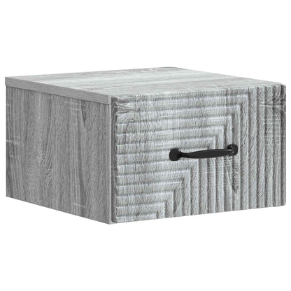 Wall-Mounted Bedside Cabinet Grey Sonoma 34.5 x 33 x 20 cm
