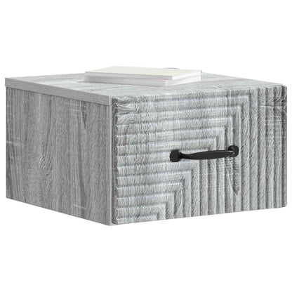 Wall-Mounted Bedside Cabinet Grey Sonoma 34.5 x 33 x 20 cm