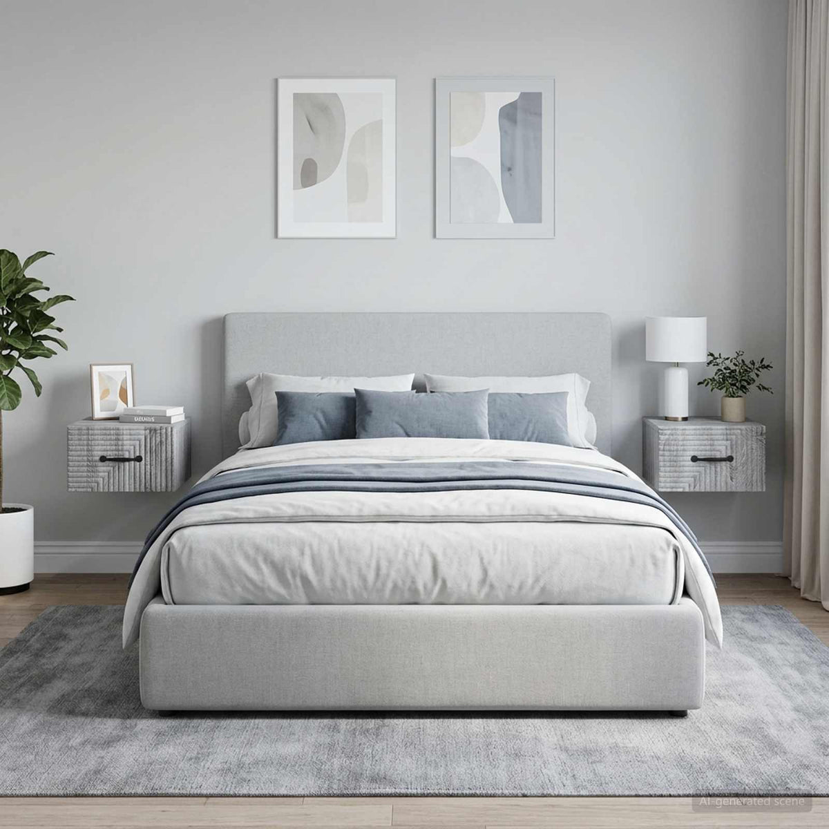 Wall-Mounted Bedside Cabinet 2 pcs Grey Sonoma