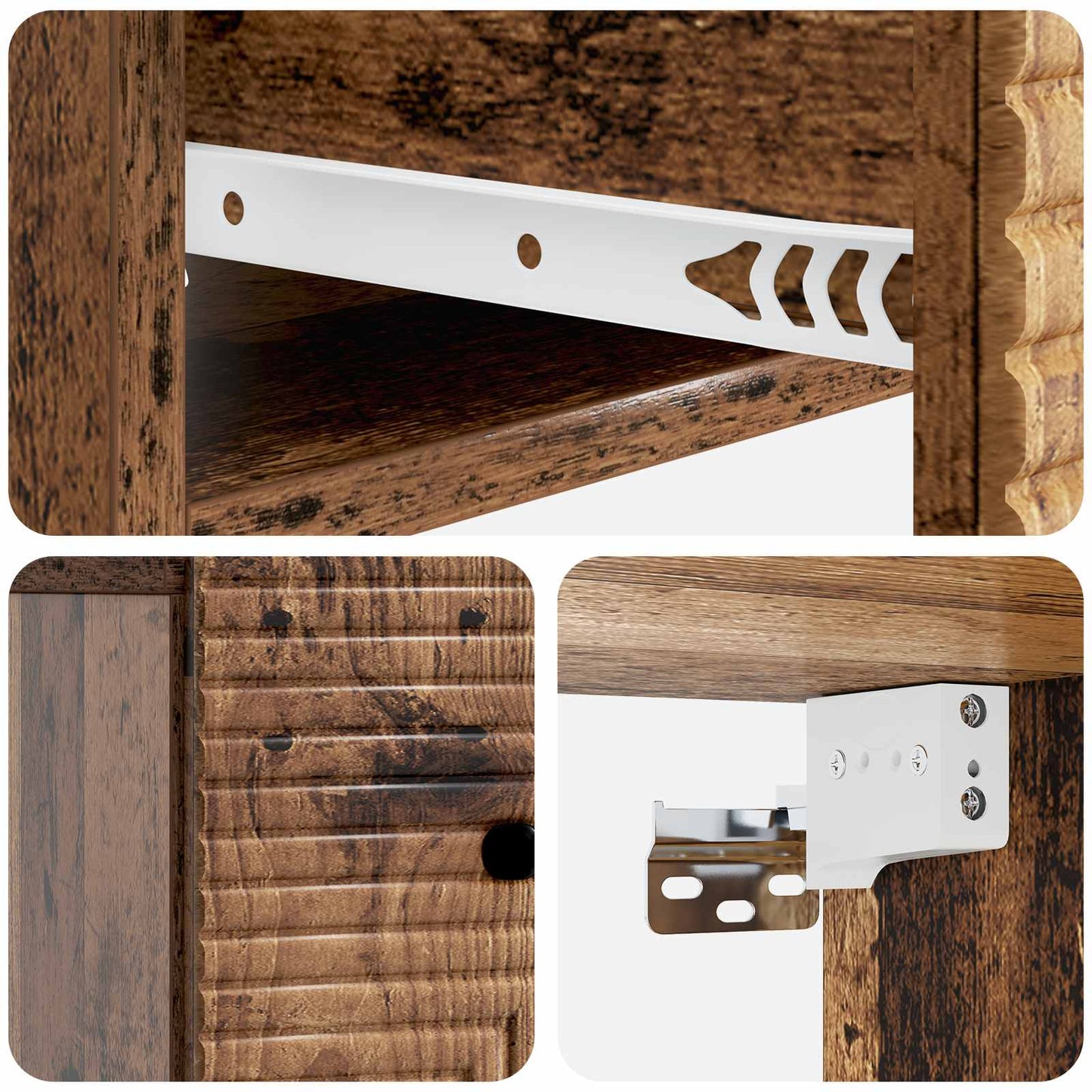 Wall-Mounted Bedside Cabinet Old Wood 34.5 x 33 x 20 cm