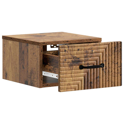 Wall-Mounted Bedside Cabinet Old Wood 34.5 x 33 x 20 cm