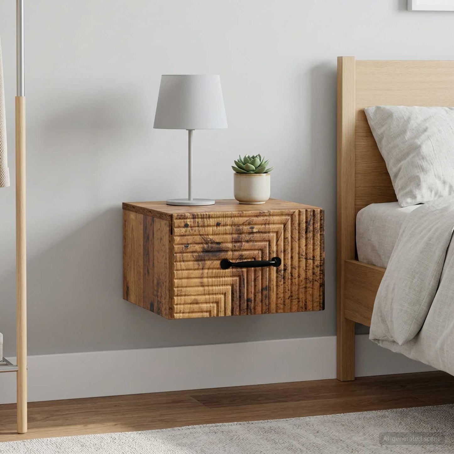Wall-Mounted Bedside Cabinet 2 pcs Old Wood 34.5 x 33 x 20 cm