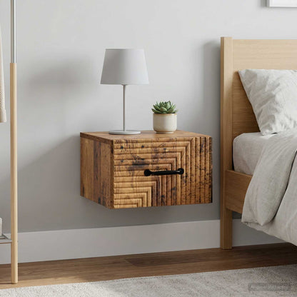 Wall-Mounted Bedside Cabinet 2 pcs Old Wood 34.5 x 33 x 20 cm