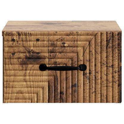 Wall-Mounted Bedside Cabinet 2 pcs Old Wood 34.5 x 33 x 20 cm