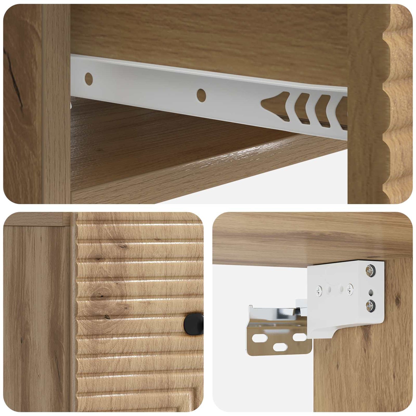 Wall-Mounted Bedside Cabinet Artisan Oak 34.5 x 33 x 20 cm