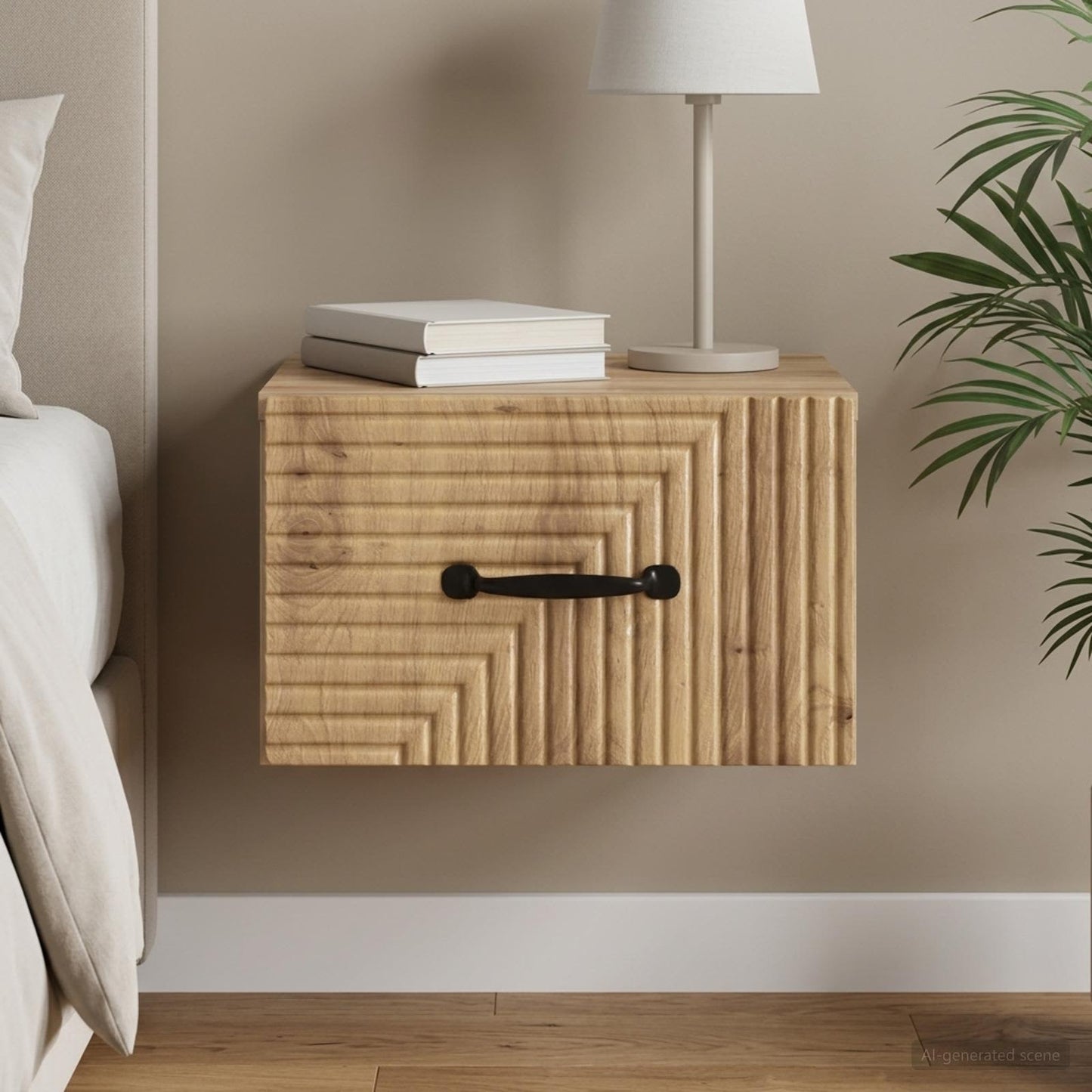 Wall-Mounted Bedside Cabinet Artisan Oak 34.5 x 33 x 20 cm