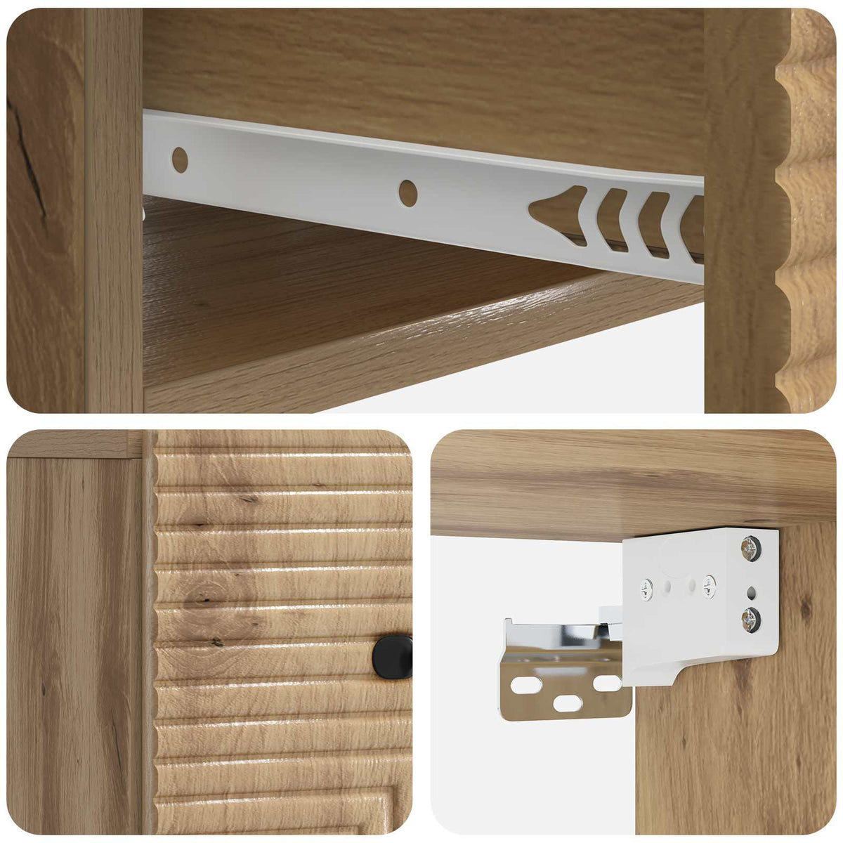 Wall-Mounted Bedside Cabinet 2 pcs Artisan Oak