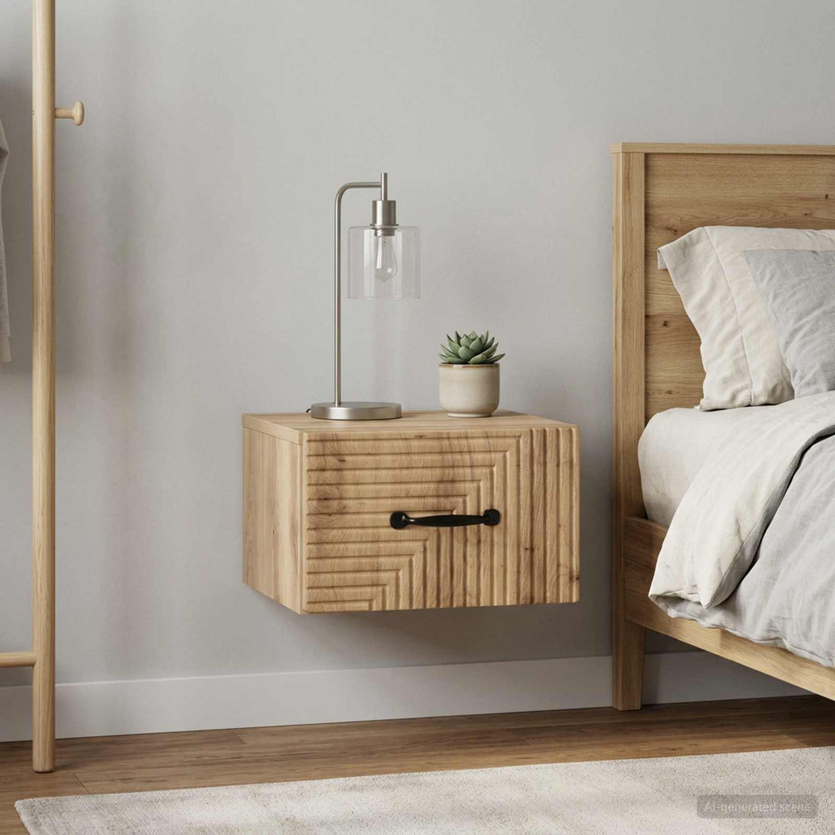 Wall-Mounted Bedside Cabinet 2 pcs Artisan Oak