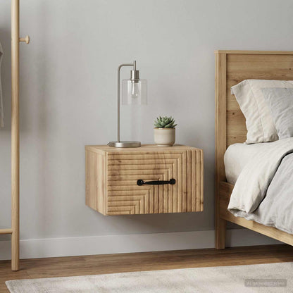 Wall-Mounted Bedside Cabinet 2 pcs Artisan Oak