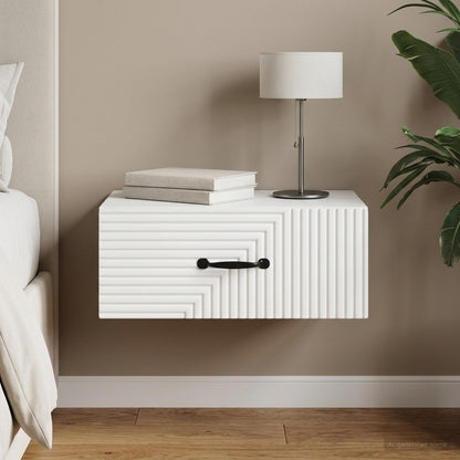 Wall-Mounted Bedside Cabinet White 49 x 34.5 x 20 cm