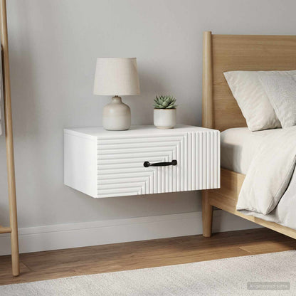 Wall-Mounted Bedside Cabinet 2 pcs White 49 x 34.5 x 20 cm