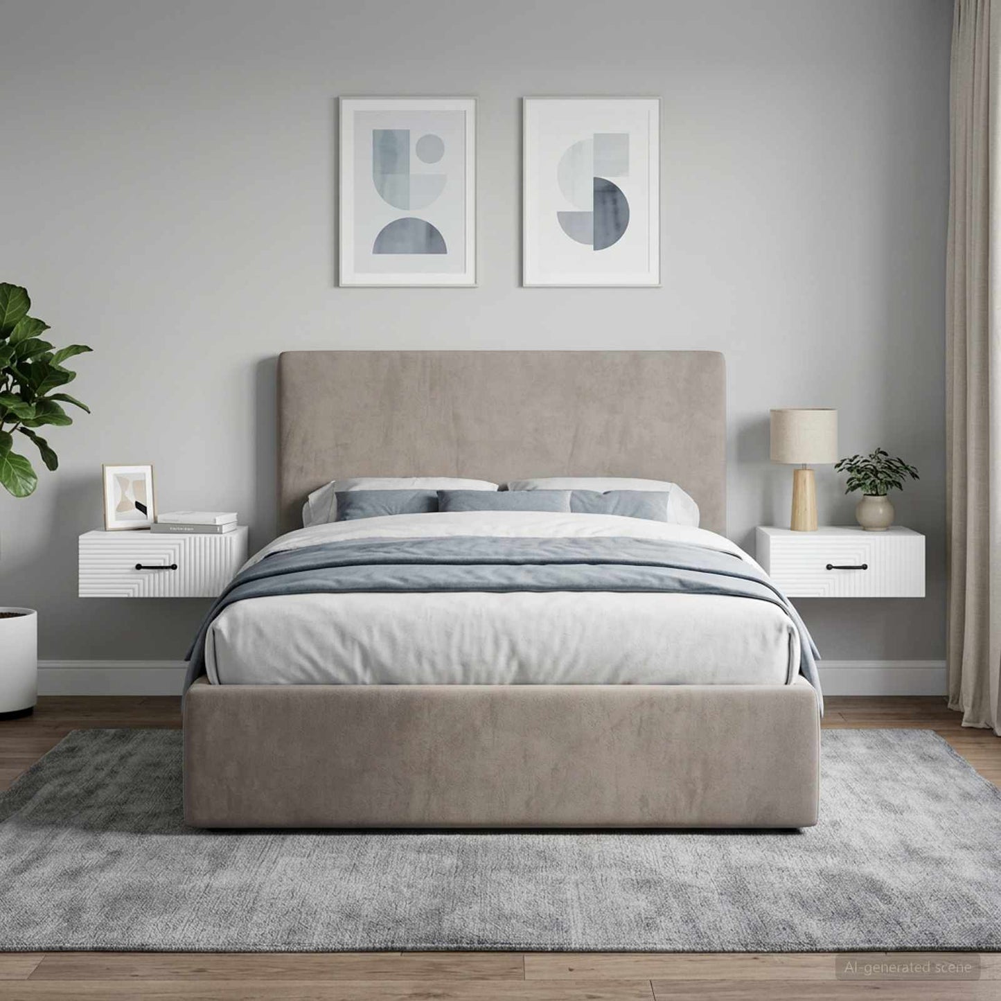 Wall-Mounted Bedside Cabinet 2 pcs White 49 x 34.5 x 20 cm