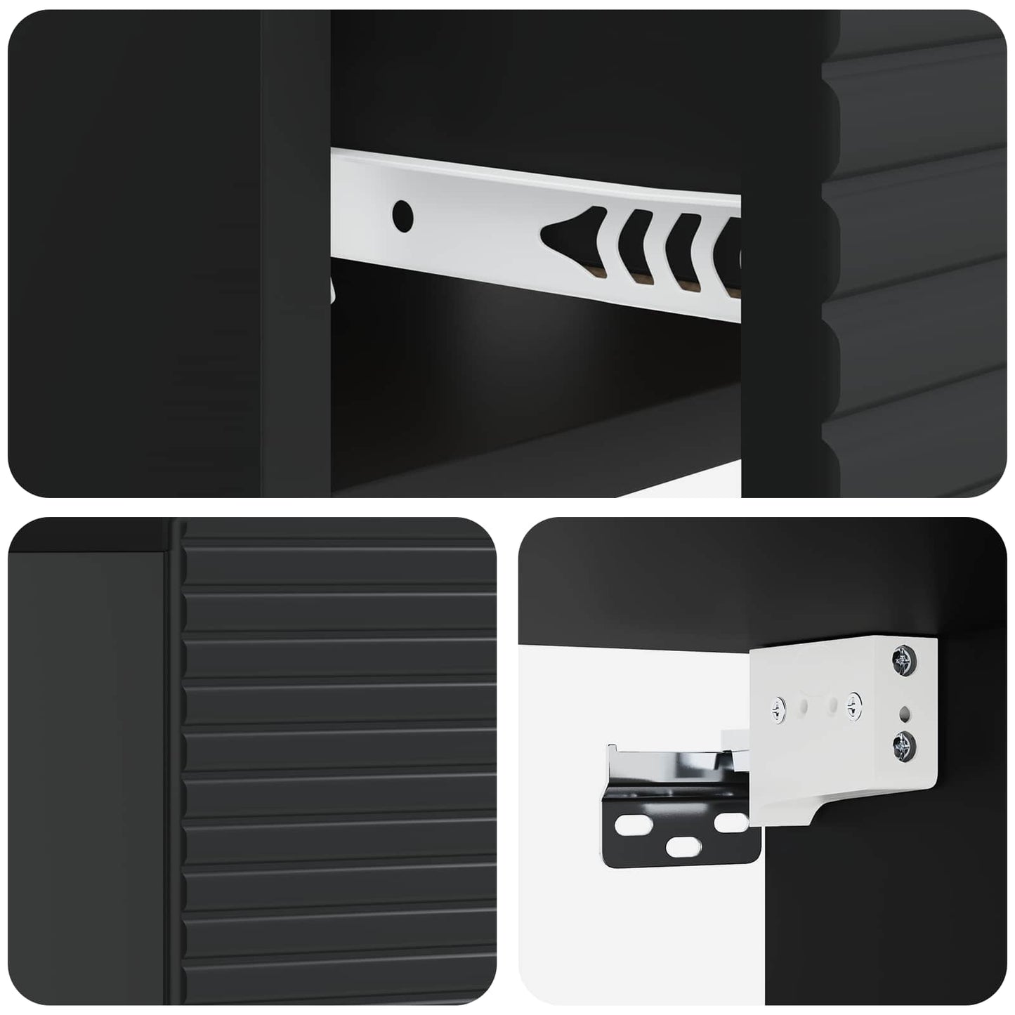 Wall-Mounted Bedside Cabinet Black 49 x 34.5 x 20 cm