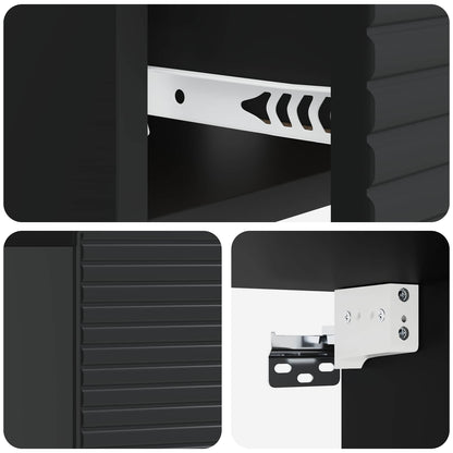Wall-Mounted Bedside Cabinet Black 49 x 34.5 x 20 cm