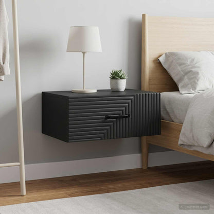 Wall-Mounted Bedside Cabinet 2 pcs Black 49 x 34.5 x 20 cm