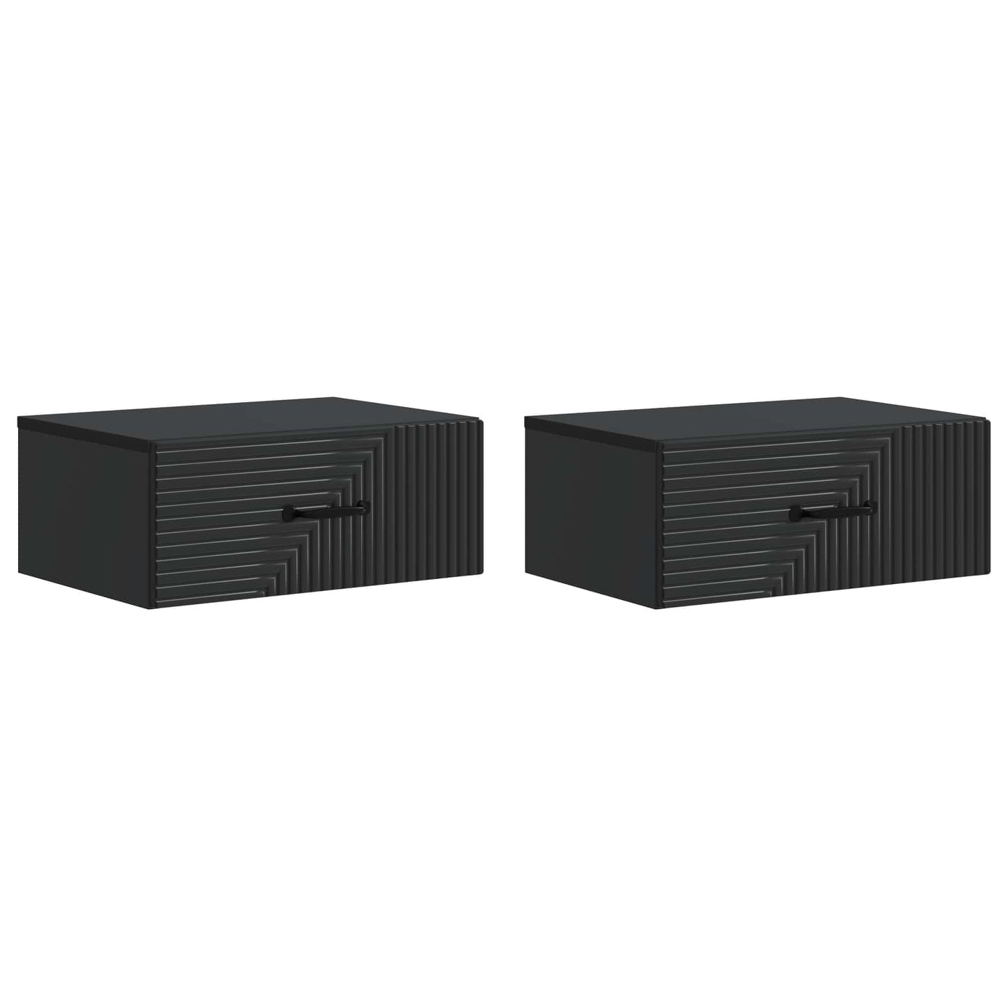 Wall-Mounted Bedside Cabinet 2 pcs Black 49 x 34.5 x 20 cm
