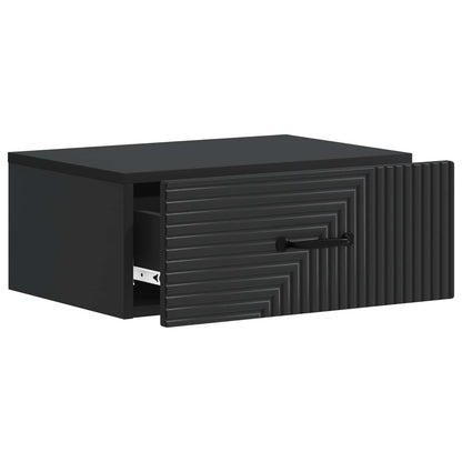 Wall-Mounted Bedside Cabinet 2 pcs Black 49 x 34.5 x 20 cm