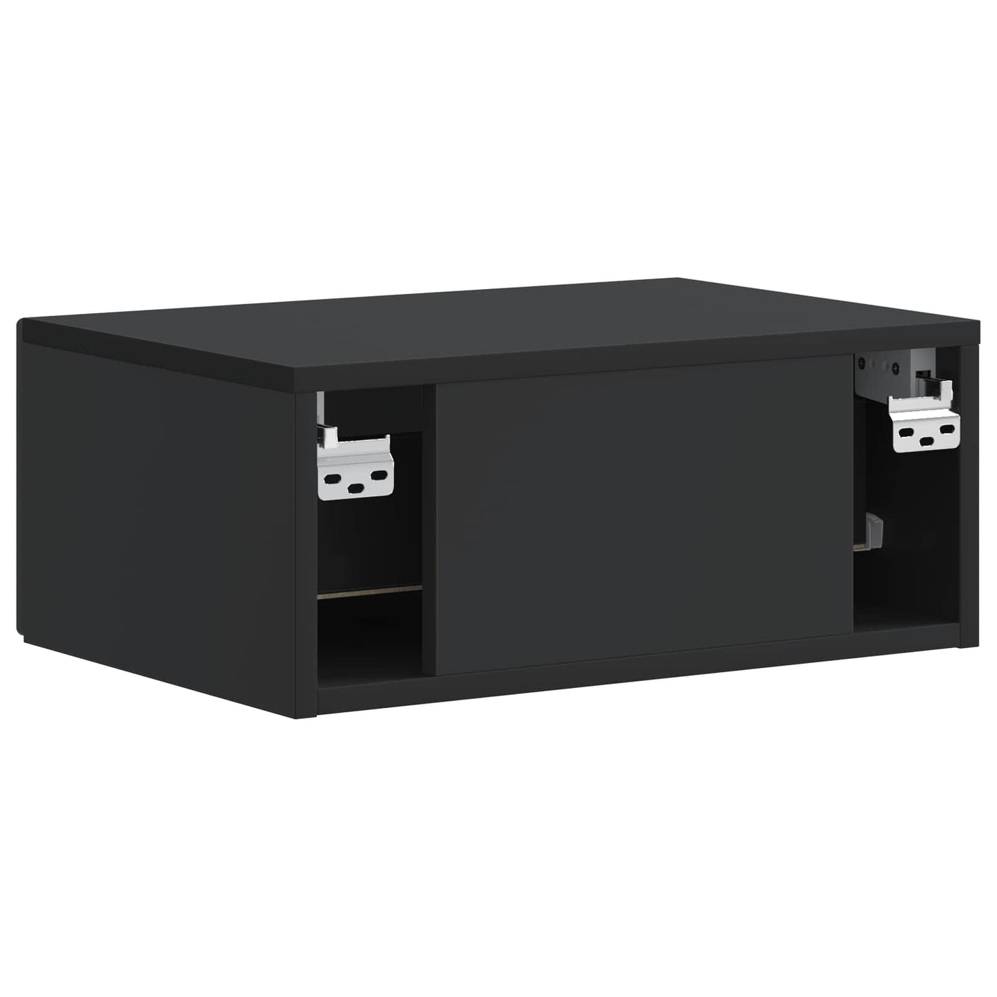 Wall-Mounted Bedside Cabinet 2 pcs Black 49 x 34.5 x 20 cm