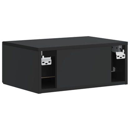 Wall-Mounted Bedside Cabinet 2 pcs Black 49 x 34.5 x 20 cm