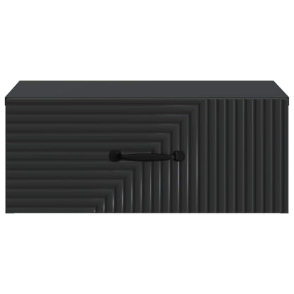 Wall-Mounted Bedside Cabinet 2 pcs Black 49 x 34.5 x 20 cm