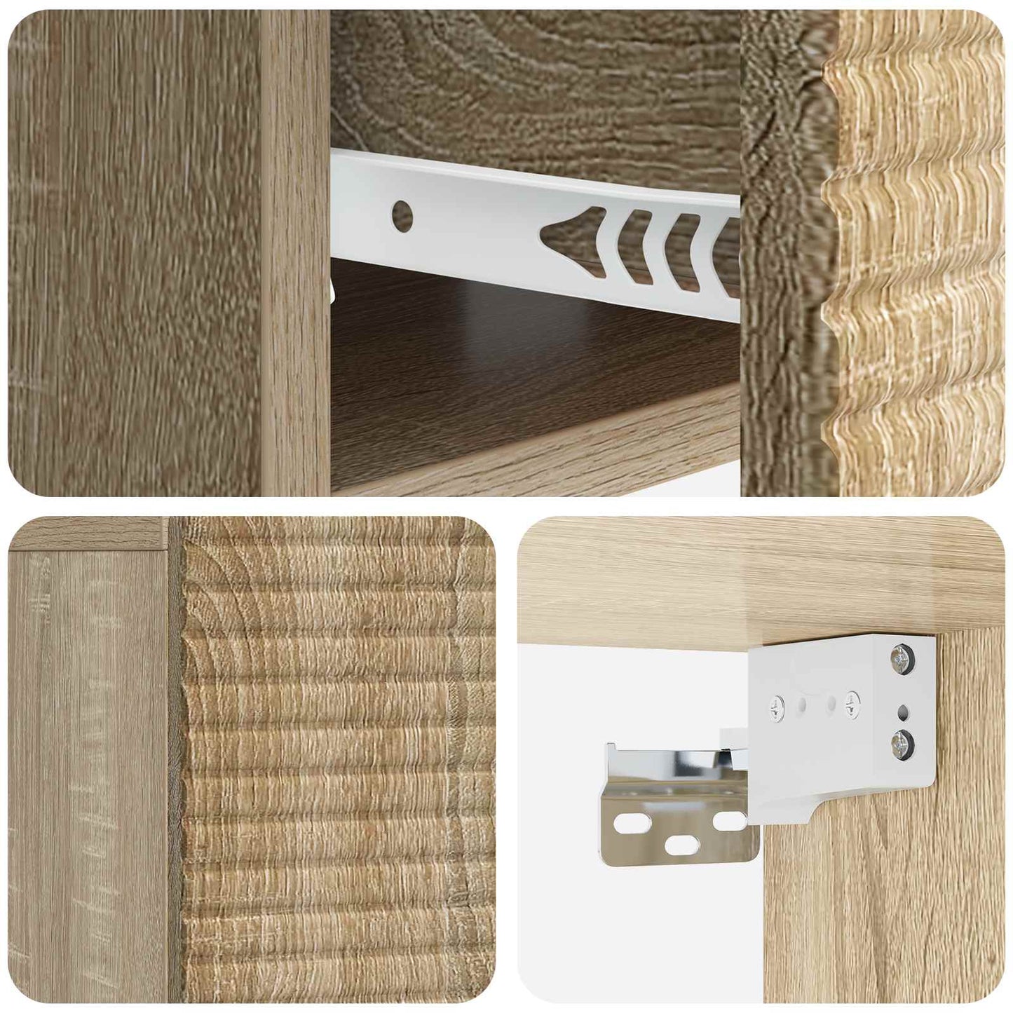 Wall-Mounted Bedside Cabinet Sonoma Oak 49 x 34.5 x 20 cm