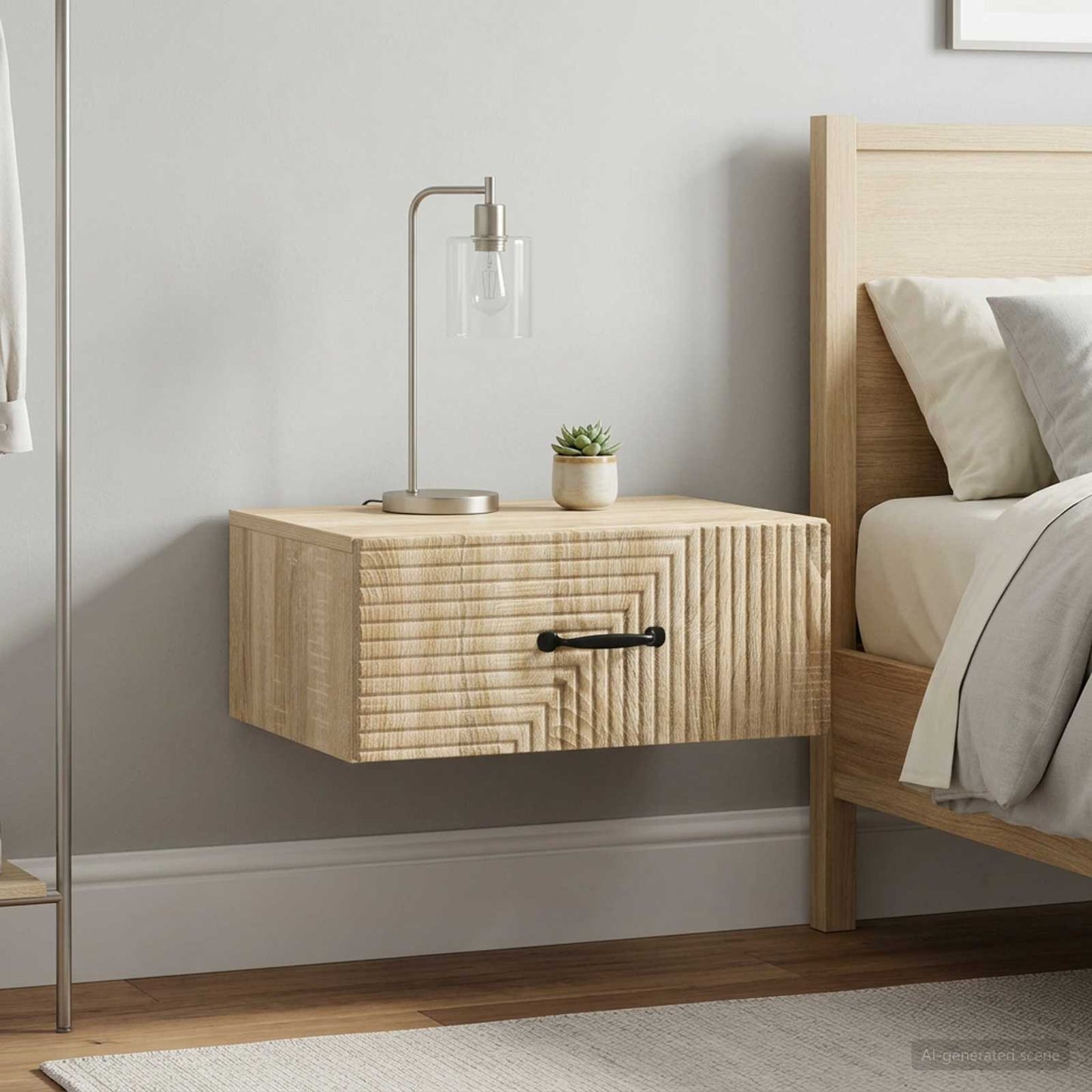 Wall-Mounted Bedside Cabinet 2 pcs Sonoma Oak 49 x 34.5 x 20 cm