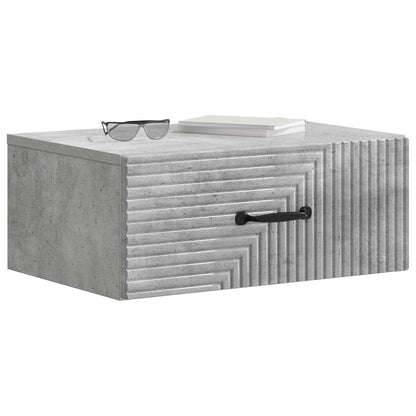 Wall-Mounted Bedside Cabinet Concrete Grey 49 x 34.5 x 20 cm
