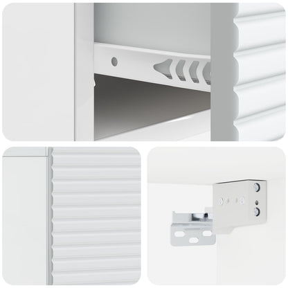 Wall-Mounted Bedside Cabinet High Gloss White 49 x 34.5 x 20 cm