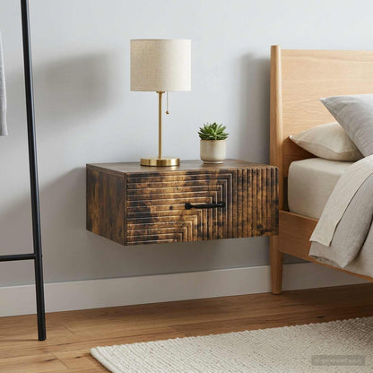 Wall-Mounted Bedside Cabinet 2 pcs Smoked Oak 49 x 34.5 x 20 cm