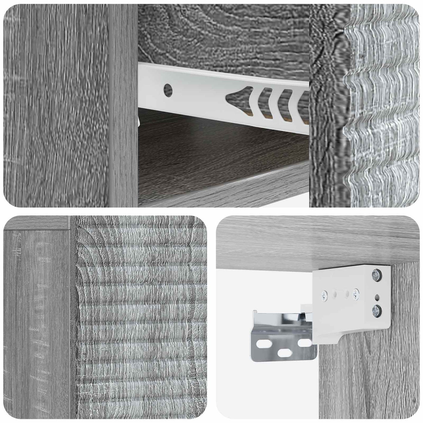 Wall-Mounted Bedside Cabinet Grey Sonoma 49 x 34.5 x 20 cm