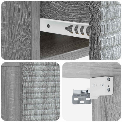 Wall-Mounted Bedside Cabinet Grey Sonoma 49 x 34.5 x 20 cm
