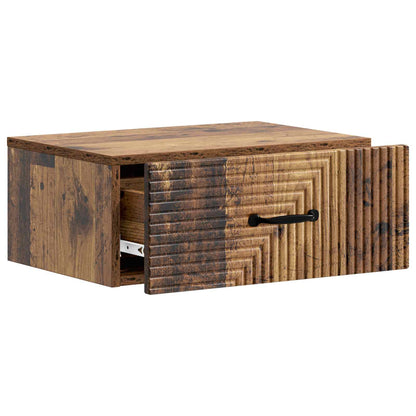 Wall-Mounted Bedside Cabinet Old Wood 49 x 34.5 x 20 cm